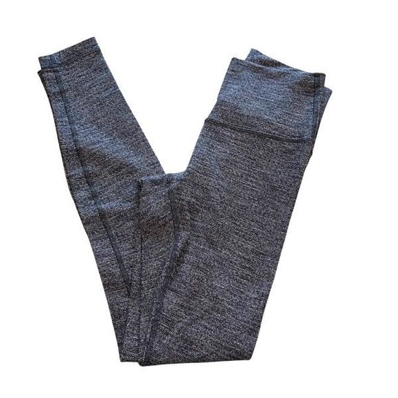 Lululemon Womens High Rise Wunder Under Knit Leggings Heathered Gray Black Size - Picture 3 of 10
